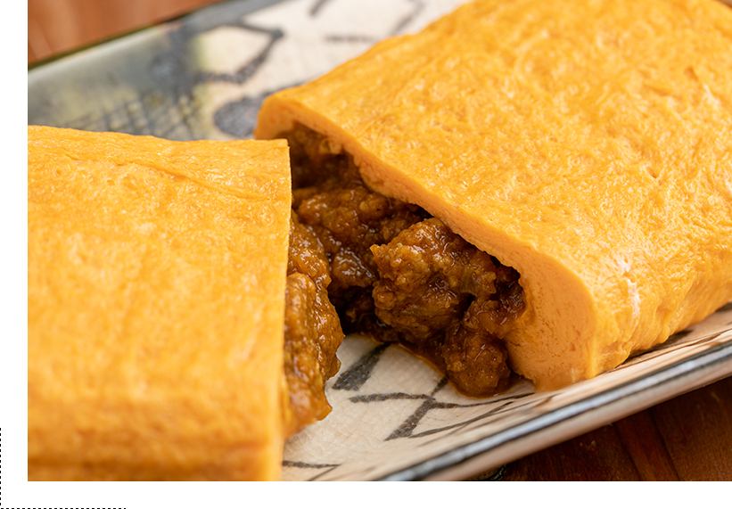 キーマカレーだし巻き